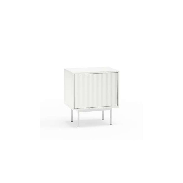 Mesita de Noche SIERRA 48x35 cm, DM Blanco / Metal - Teulat. Vackart Mesita de Noche SIERRA 48x35 cm, DM Blanco / Metal - Teulat. Vackart