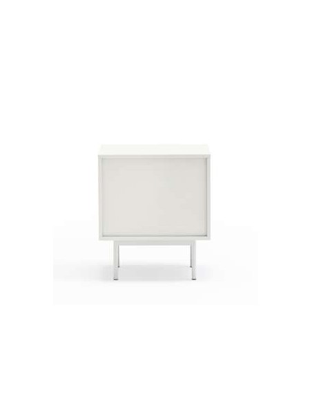 Mesita de Noche SIERRA 48x35 cm, DM Blanco / Metal - Teulat. Vackart