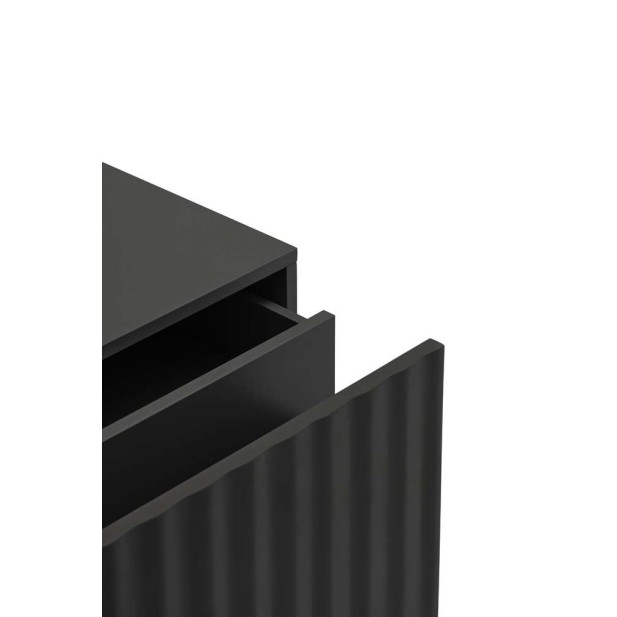 Mesita de Noche SIERRA 48x35 cm, DM Negro / Metal - Teulat. Vackart Mesita de Noche SIERRA 48x35 cm, DM Negro / Metal - Teulat. Vackart