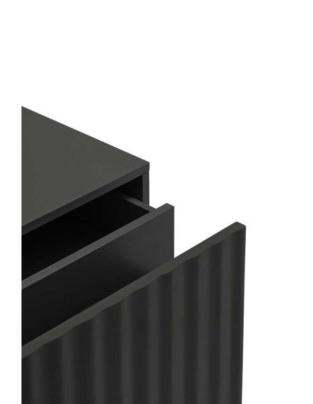 Mesita de Noche SIERRA 48x35 cm, DM Negro / Metal - Teulat. Vackart