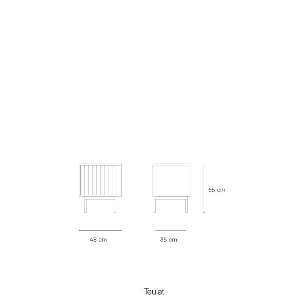 Mesita de Noche SIERRA 48x35 cm, DM Negro / Metal - Teulat. Vackart Mesita de Noche SIERRA 48x35 cm, DM Negro / Metal - Teulat. Vackart