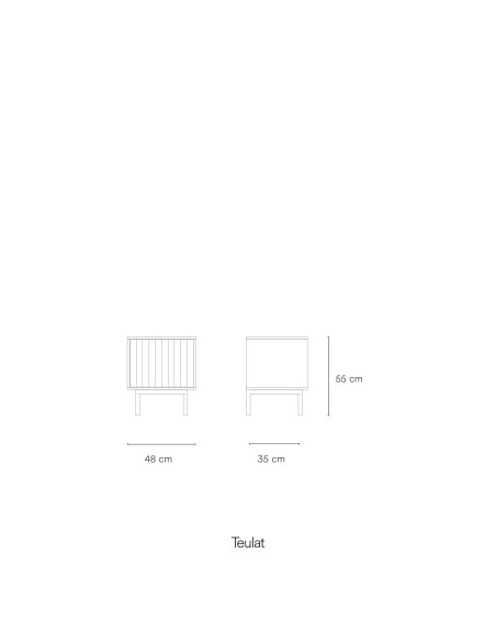 Mesita de Noche SIERRA 48x35 cm, DM Negro / Metal - Teulat. Vackart