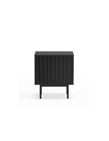 Mesita de Noche SIERRA 48x35 cm, DM Negro / Metal - Teulat. Vackart