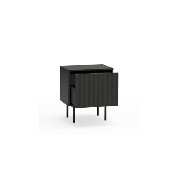 Mesita de Noche SIERRA 48x35 cm, DM Negro / Metal - Teulat. Vackart Mesita de Noche SIERRA 48x35 cm, DM Negro / Metal - Teulat. Vackart