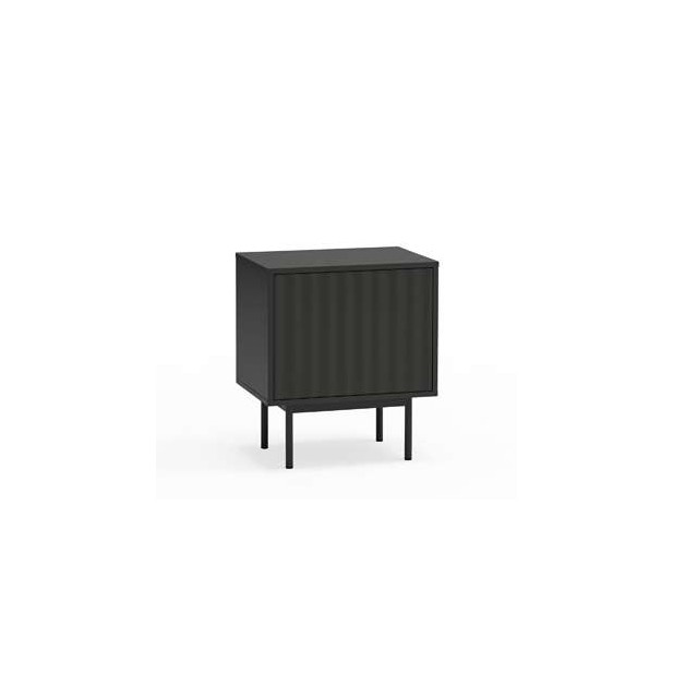 Mesita de Noche SIERRA 48x35 cm, DM Negro / Metal - Teulat. Vackart Mesita de Noche SIERRA 48x35 cm, DM Negro / Metal - Teulat. Vackart