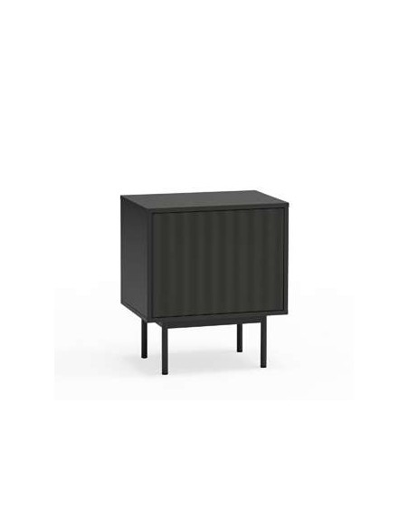 Mesita de Noche SIERRA 48x35 cm, DM Negro / Metal - Teulat. Vackart