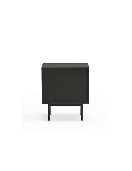 Mesita de Noche SIERRA 48x35 cm, DM Negro / Metal - Teulat. Vackart