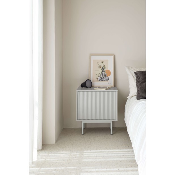 Mesita de Noche SIERRA 48x35 cm, DM Gris / Metal - Teulat. Vackart