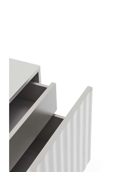 Mesita de Noche SIERRA 48x35 cm, DM Gris / Metal - Teulat. Vackart