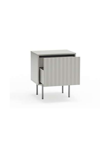 Mesita de Noche SIERRA 48x35 cm, DM Gris / Metal - Teulat. Vackart