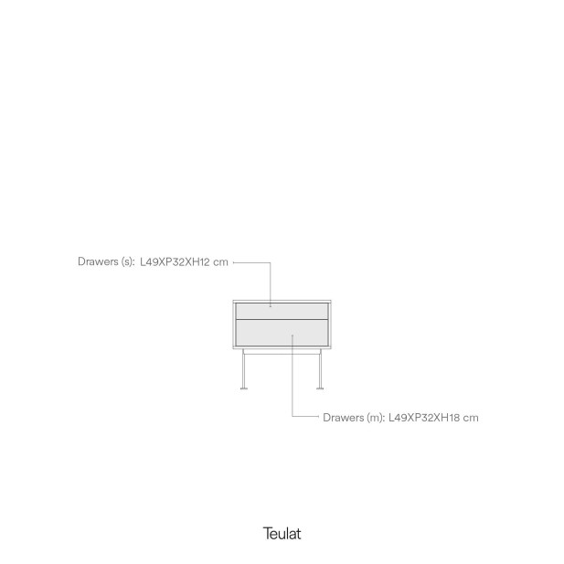 Mesita de Noche YOKO 52x35 cm, Roble / DM Crema - Teulat. Vackart