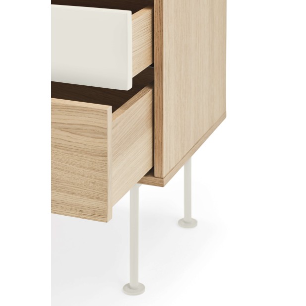 Mesita de Noche YOKO 52x35 cm, Roble / DM Crema - Teulat. Vackart