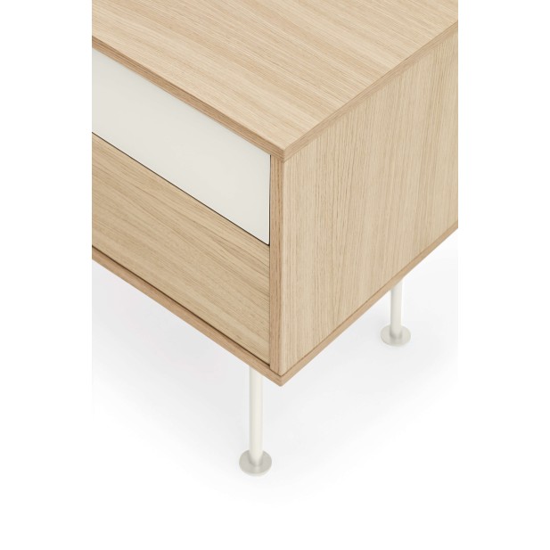 Mesita de Noche YOKO 52x35 cm, Roble / DM Crema - Teulat. Vackart