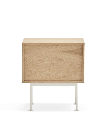 Mesita de Noche YOKO 52x35 cm, Roble / DM Crema - Teulat. Vackart