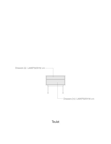 Mesita de Noche YOKO 52x35 cm, Roble / DM Antracita - Teulat. Vackart