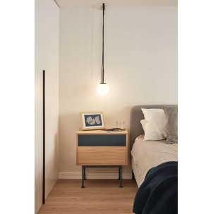 Mesita de Noche YOKO 52x35 cm, Roble / DM Antracita - Teulat. Vackart 2