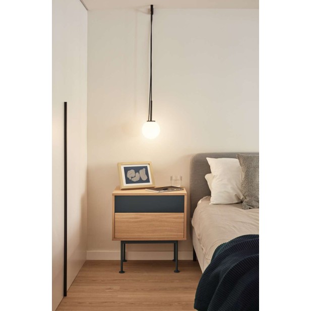 Mesita de Noche YOKO 52x35 cm, Roble / DM Antracita - Teulat. Vackart