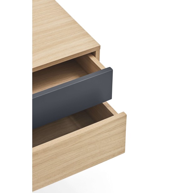 Mesita de Noche YOKO 52x35 cm, Roble / DM Antracita - Teulat. Vackart