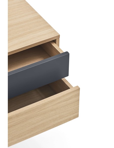 Mesita de Noche YOKO 52x35 cm, Roble / DM Antracita - Teulat. Vackart