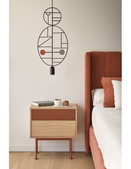 Mesita de Noche YOKO 52x35 cm, Roble / DM Teja - Teulat. Vackart