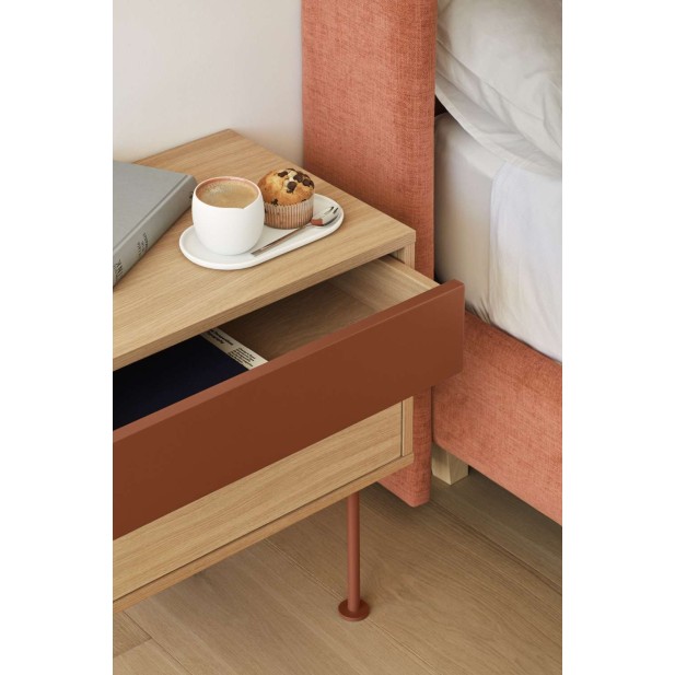 Mesita de Noche YOKO 52x35 cm, Roble / DM Teja - Teulat. Vackart