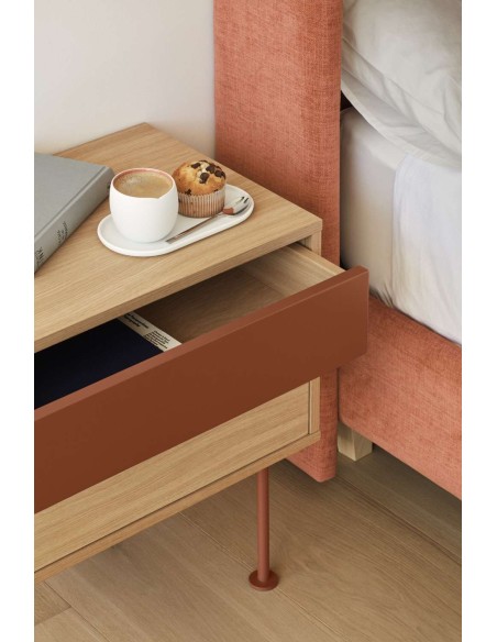 Mesita de Noche YOKO 52x35 cm, Roble / DM Teja - Teulat. Vackart