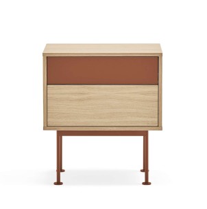 Mesita de Noche YOKO 52x35 cm, Roble / DM Teja - Teulat. Vackart