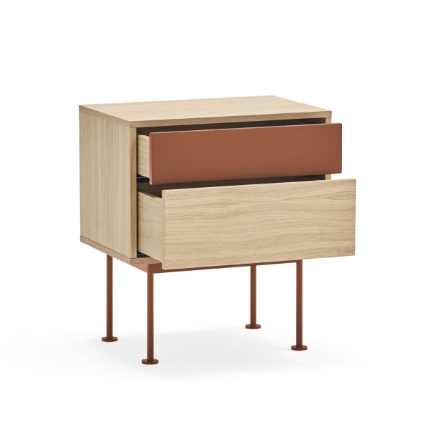 Mesita de Noche YOKO 52x35 cm, Roble / DM Teja - Teulat. Vackart