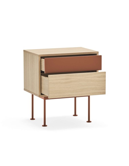 Mesita de Noche YOKO 52x35 cm, Roble / DM Teja - Teulat. Vackart