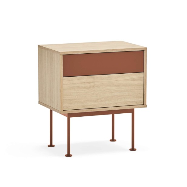 Mesita de Noche YOKO 52x35 cm, Roble / DM Teja - Teulat. Vackart