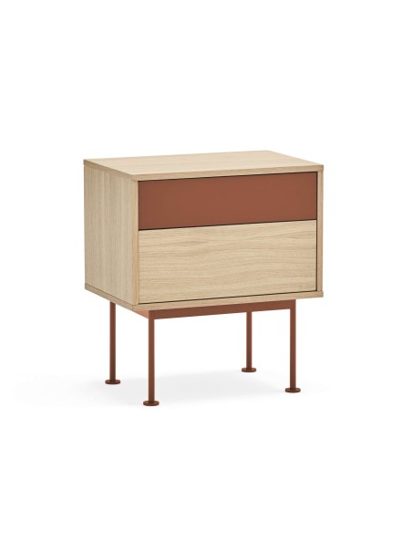 Mesita de Noche YOKO 52x35 cm, Roble / DM Teja - Teulat. Vackart