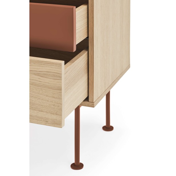 Mesita de Noche YOKO 52x35 cm, Roble / DM Teja - Teulat. Vackart