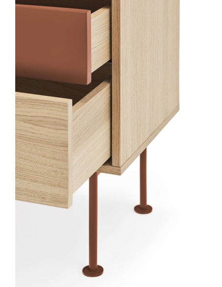 Mesita de Noche YOKO 52x35 cm, Roble / DM Teja - Teulat. Vackart