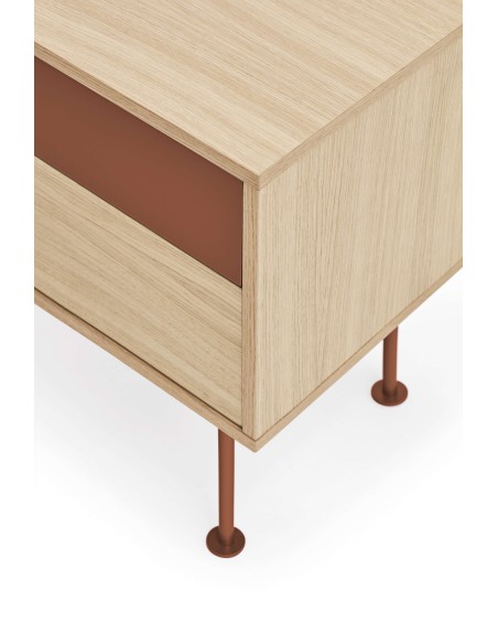 Mesita de Noche YOKO 52x35 cm, Roble / DM Teja - Teulat. Vackart