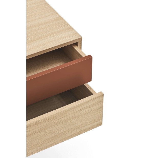 Mesita de Noche YOKO 52x35 cm, Roble / DM Teja - Teulat. Vackart