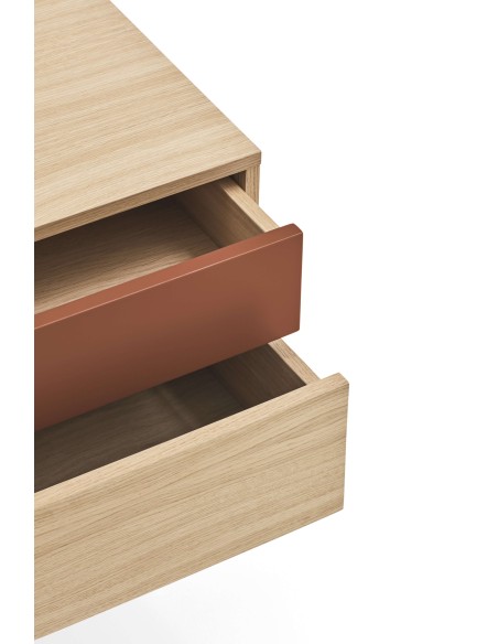 Mesita de Noche YOKO 52x35 cm, Roble / DM Teja - Teulat. Vackart