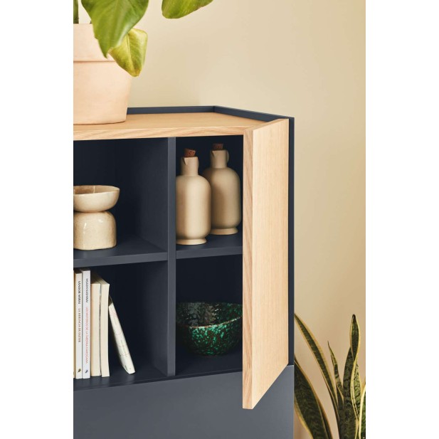 Aparador OTTO Alto 120 cm, DM Gris Antracita / Roble - Teulat. Vackart