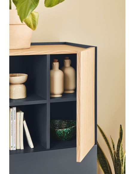 Aparador OTTO Alto 120 cm, DM Gris Antracita / Roble - Teulat. Vackart