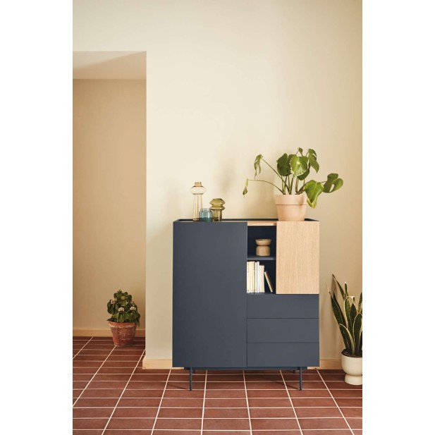 Aparador OTTO Alto 120 cm, DM Gris Antracita / Roble - Teulat. Vackart