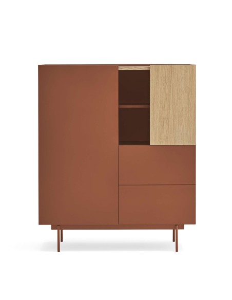 Aparador OTTO Alto 120 cm, DM Teja / Roble - Teulat. Vackart