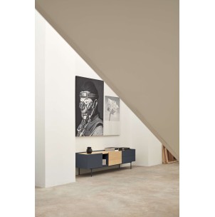 Mueble TV OTTO 180x40 cm, DM Gris Antracita / Roble - Teulat. Vackart 2