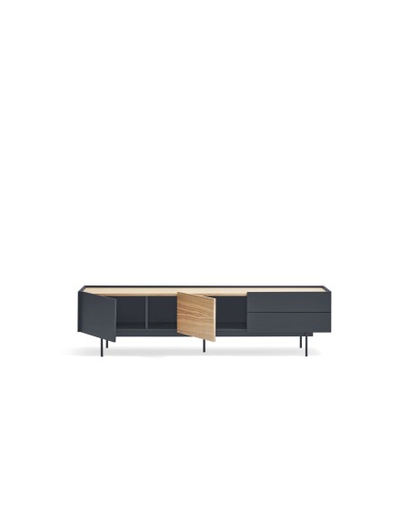 Mueble TV OTTO 180x40 cm, DM Gris Antracita / Roble - Teulat. Vackart