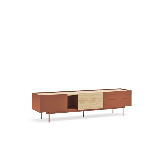 Mueble TV OTTO 180x40 cm, DM Teja / Roble - Teulat. Vackart