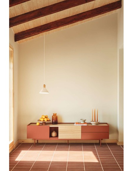 Mueble TV OTTO 180x40 cm, DM Teja / Roble - Teulat. Vackart