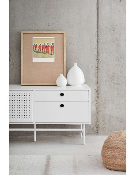 Mueble TV PUNTO 180 cm, DM / Metal Blanco - Teulat. Vackart