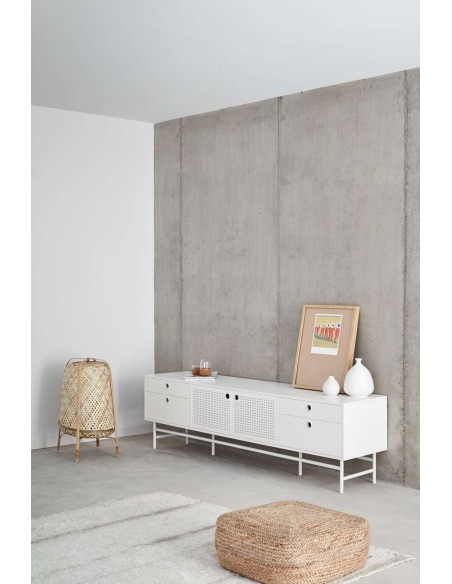 Mueble TV PUNTO 180 cm, DM / Metal Blanco - Teulat. Vackart