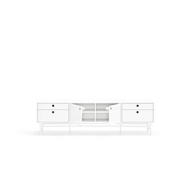 Mueble TV PUNTO 180 cm, DM / Metal Blanco - Teulat. Vackart Mueble TV PUNTO 180 cm, DM / Metal Blanco - Teulat. Vackart