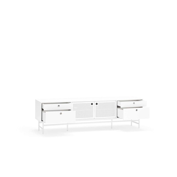 Mueble TV PUNTO 180 cm, DM / Metal Blanco - Teulat. Vackart Mueble TV PUNTO 180 cm, DM / Metal Blanco - Teulat. Vackart