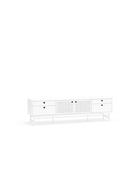 Mueble TV PUNTO 180 cm, DM / Metal Blanco - Teulat. Vackart