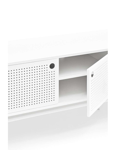 Mueble TV PUNTO 180 cm, DM / Metal Blanco - Teulat. Vackart